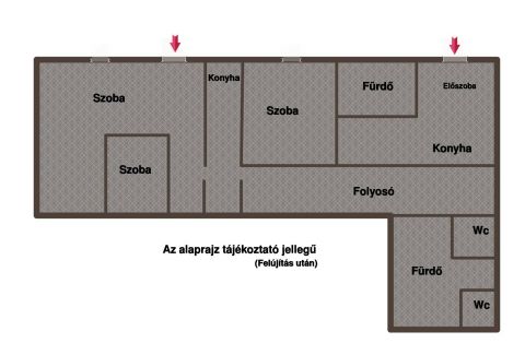 Eladó Üzlethelyiség 1089 Budapest 8. kerület , Eladó FELÚJÍTANDÓ félszuterén lakás a Kőris utcában