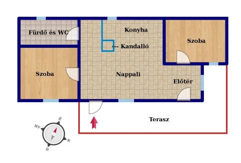 Eladó Ház 1238 Budapest 23. kerület Nappali + 2 szobás, nagy teraszos, 66 m2-es felújított családi ház 582 m2-es telken