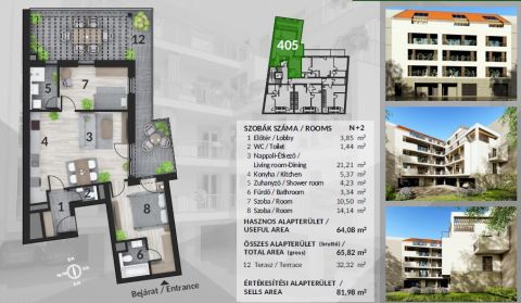 Eladó Lakás 1043 Budapest 4. kerület Újpesten, a Szent István térnél, 23 lakásos társasházban, 2025. decemberi átadással!