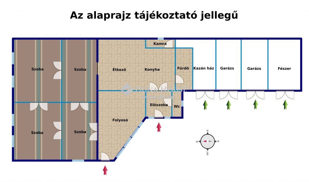 7090 Tamási , központjában, 777 négyzetméteres telken, 150 m2-es családiház 2 beállós garázzsal eladó — 1/19