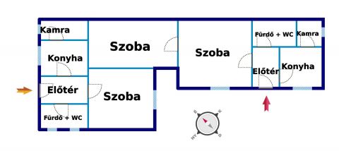 Eladó Ház 6100 Kiskunfélegyháza Téglaépítésű, 3 szobás, kétgenerációs családi ház