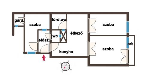 Eladó Lakás 1056 Budapest 5. kerület Duna és a Nagyvásárcsarnok közelében szép házban