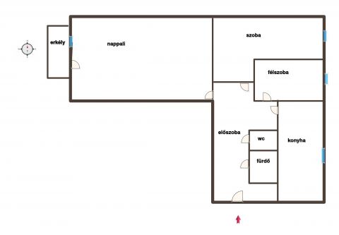 Eladó Lakás 6000 Kecskemét 2,5 szobás erkélyes lakás a Széchenyivárosban