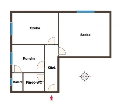 Eladó Lakás 7400 Kaposvár *** Szántó utca, földszinti, 2 szobás, klímás, cirkós lakás 