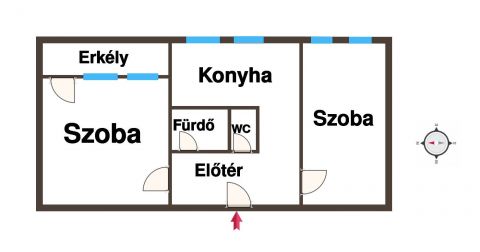 Eladó Lakás 6100 Kiskunfélegyháza Kétszobás, erkélyes, részben felújított lakás