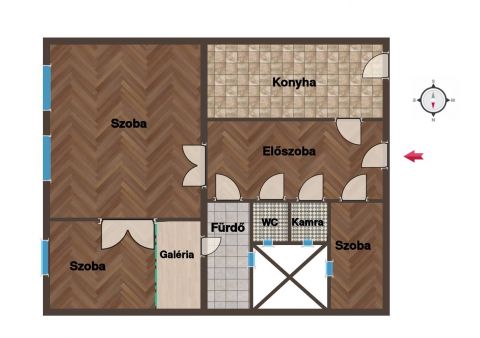 Eladó Lakás 1086 Budapest 8. kerület Eladó 80 nm-es felújítandó lakás az Orczy tér közelében