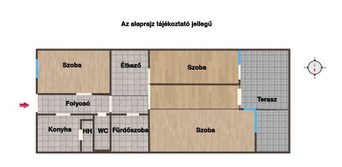Eladó Lakás 4400 Nyíregyháza 3 különnyíló szobás földszinti lakás 16 nm saját terasszal