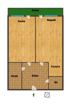 Eladó Lakás 1095 Budapest 9. kerület Azonnal költözhető, fiatalos, csendes lakás
