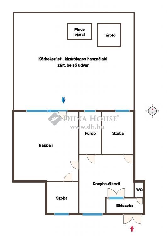 7400 Kaposvár , ** Gróf Apponyi A. u. fsz-i, kertkapcsolatos, 3 szobás lakás — 1/32