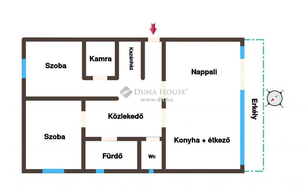 6000 Kecskemét , Hunyadivárosban nappali + 2 szobás, kertkapcsolatos lakás — 1/21